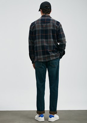 LUFIAN Lacivert Erkek Uzun Kol Gömlek