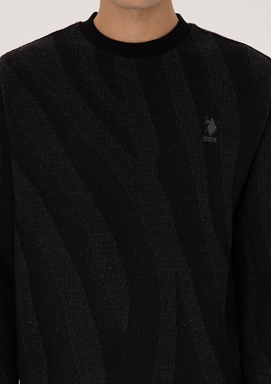 US POLO ASSN Erkek Siyah Comfort Sweatshirt