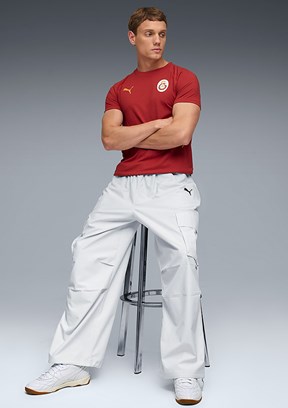 PUMA Gsk Evostripe - 78290601 Erkek Kırmızı Baskılı T-Shirt
