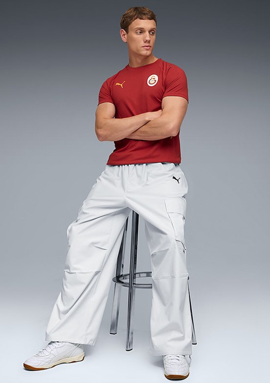 PUMA Gsk Evostripe - 78290601 Erkek Kırmızı Baskılı T-Shirt