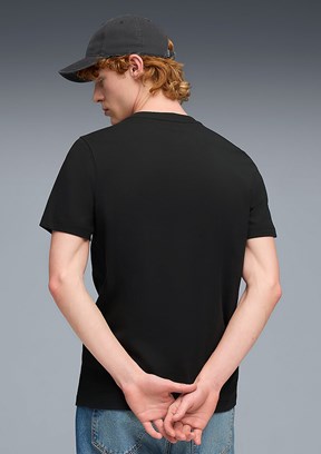 PUMA Siyah Erkek GSK FtblESS Baskılı T-Shirt