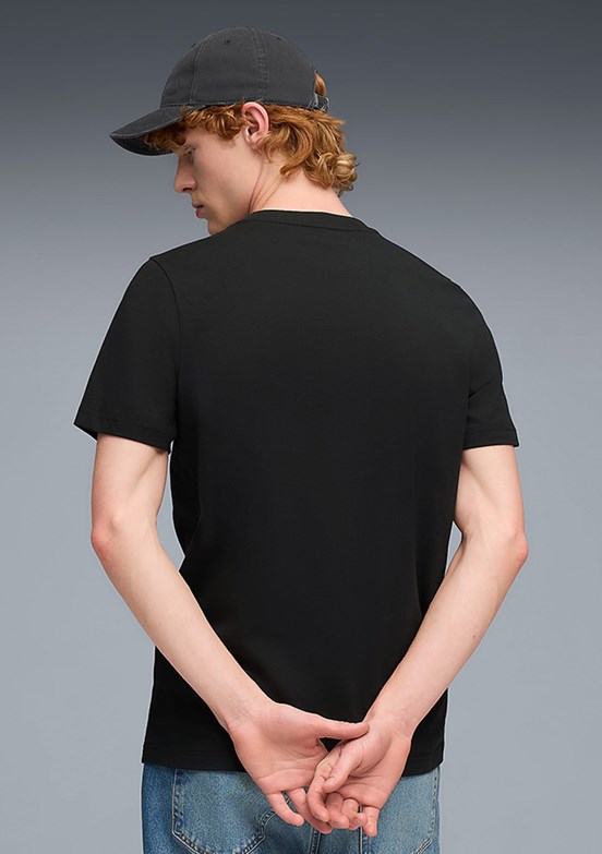 PUMA Siyah Erkek GSK FtblESS Baskılı T-Shirt