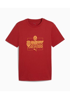 PUMA Gsk Ftblculture Tee - 78291601 Erkek Kırmızı Baskılı T-Shirt