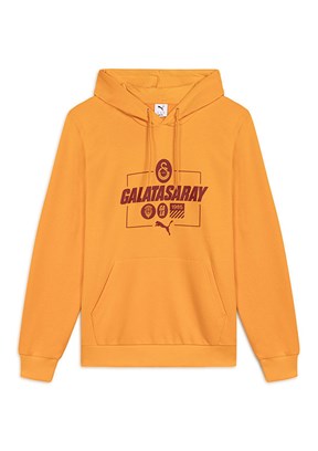 PUMA Gsk Ftblculture - 78291806 Erkek Turuncu Kapüşonlu Sweatshirt