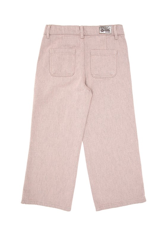 US POLO ASSN Pembe Kız Çocuk Rahat Kesim Jean Pantolon