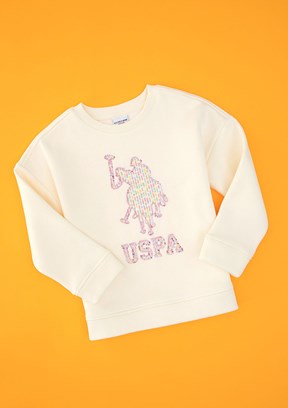 US POLO ASSN Beyaz Kız Çocuk Regular Sweatshirt