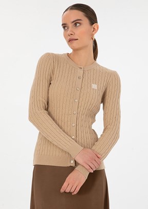 PİERRE CARDİN Bej Kadın Triko Hırka