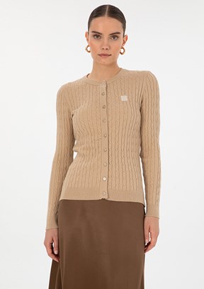 PİERRE CARDİN Bej Kadın Triko Hırka