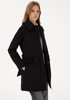 PİERRE CARDİN Siyah Kadın Regular Kaban