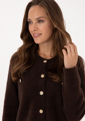 PİERRE CARDİN Kahverengi Kadın Triko Hırka