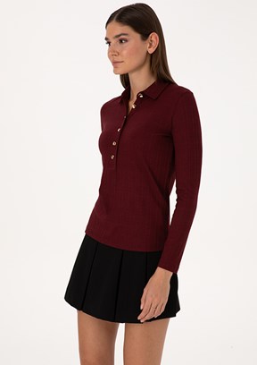 PİERRE CARDİN Mor Kadın Örme Bluz