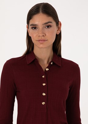 PİERRE CARDİN Mor Kadın Örme Bluz