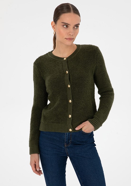 PİERRE CARDİN Yeşil Kadın Triko Hırka