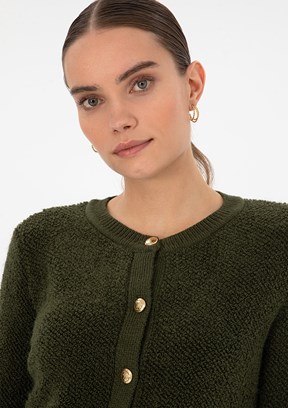 PİERRE CARDİN Yeşil Kadın Triko Hırka