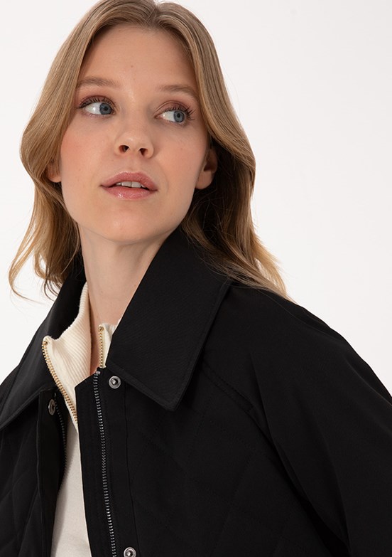 PİERRE CARDİN Siyah Kadın Regular Kaban