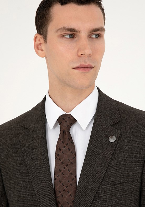 PİERRE CARDİN Kahverengi Erkek Slim Takım Elbise
