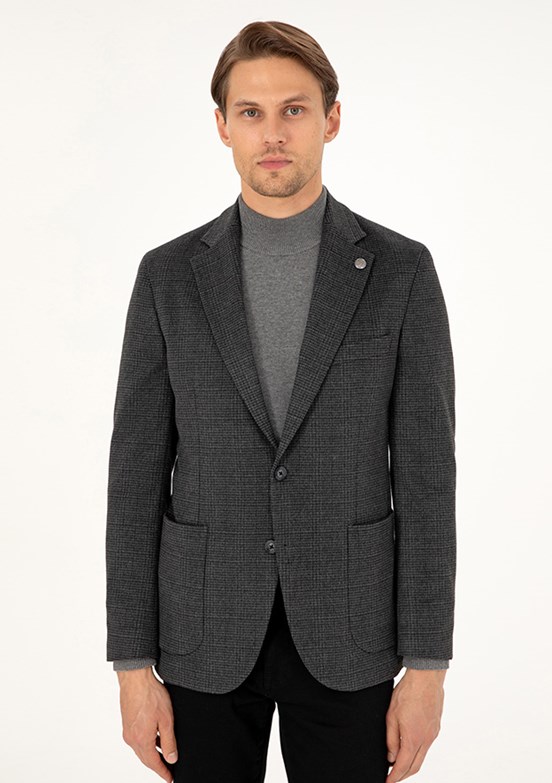PİERRE CARDİN Antrasit Erkek Ultra Slim Ceket