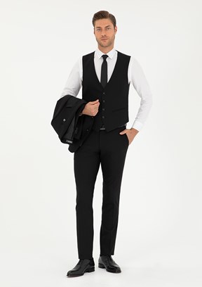 PİERRE CARDİN Siyah Erkek Slim Takım Elbise