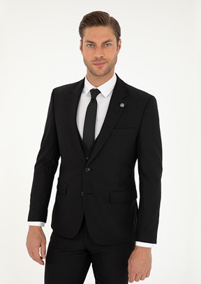 PİERRE CARDİN Siyah Erkek Slim Takım Elbise