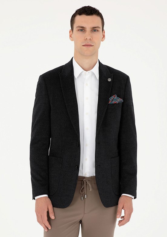 PİERRE CARDİN Antrasit Erkek Slim Ceket