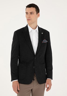 PİERRE CARDİN Antrasit Erkek Slim Ceket