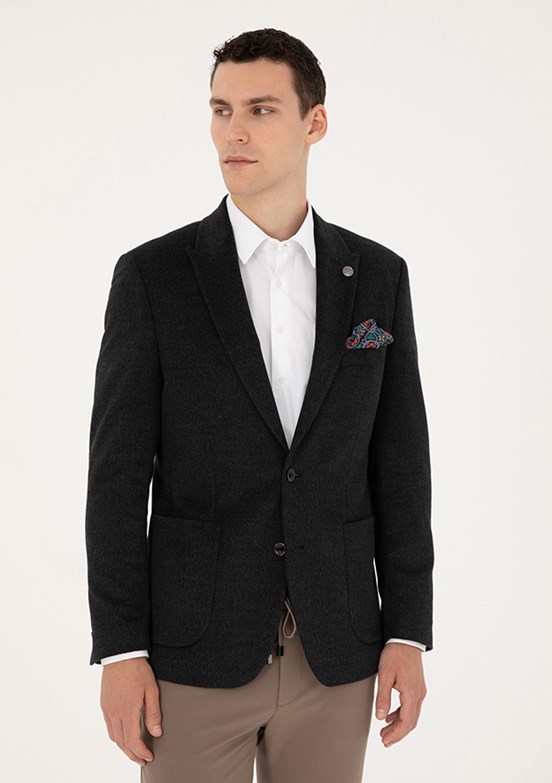 PİERRE CARDİN Antrasit Erkek Slim Ceket