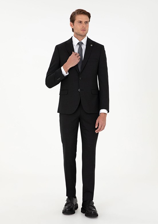 PİERRE CARDİN Siyah Erkek Ultra Slim Takım Elbise