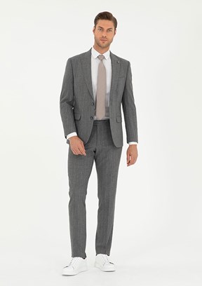 PİERRE CARDİN Füme Erkek Slim Takım Elbise