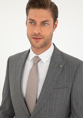 PİERRE CARDİN Füme Erkek Slim Takım Elbise