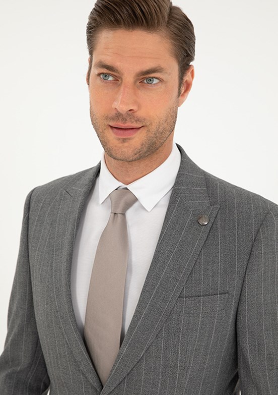 PİERRE CARDİN Füme Erkek Slim Takım Elbise