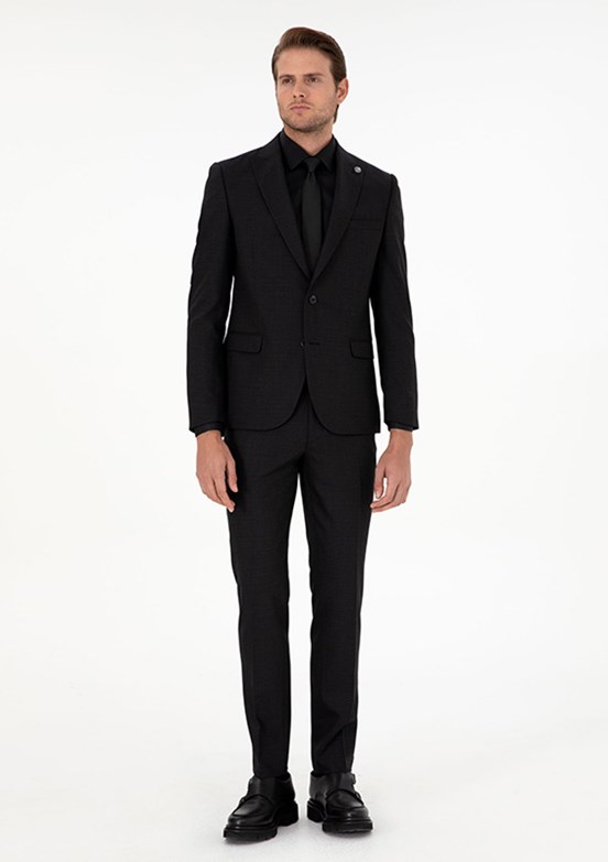 PİERRE CARDİN Siyah Erkek Ultra Slim Takım Elbise