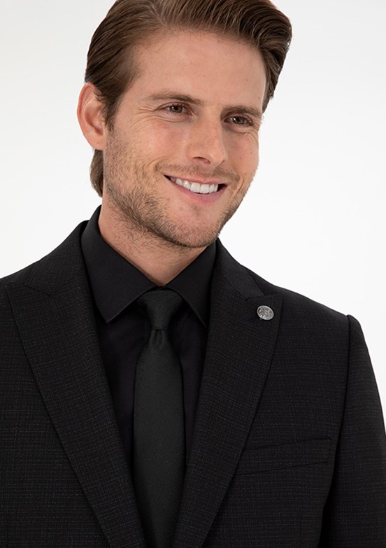 PİERRE CARDİN Siyah Erkek Ultra Slim Takım Elbise