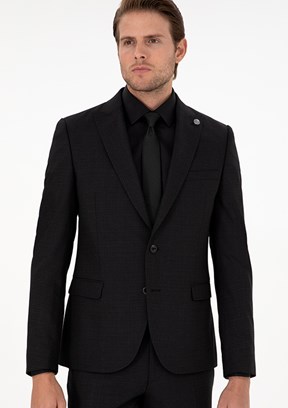PİERRE CARDİN Siyah Erkek Ultra Slim Takım Elbise