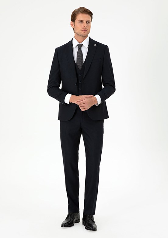 PİERRE CARDİN Lacivert Erkek Ultra Slim Takım Elbise