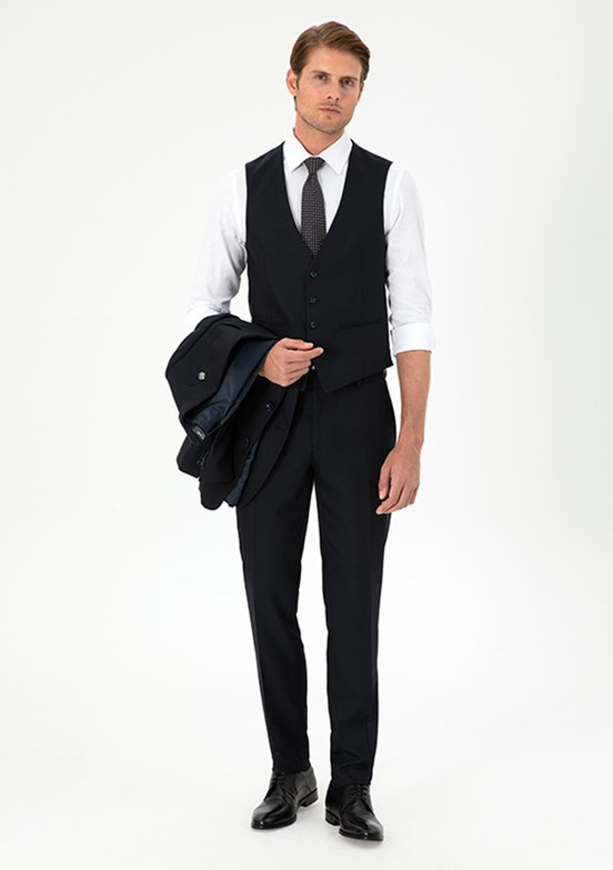 PİERRE CARDİN Lacivert Erkek Ultra Slim Takım Elbise