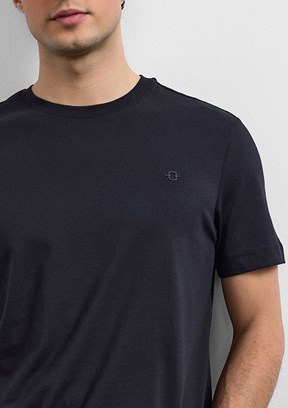 BACKANDBOND - B35T10004 Erkek Siyah Bisiklet Yaka T-Shirt