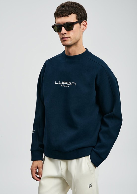 LUFIAN Lacivert Erkek Baskılı Sweatshirt