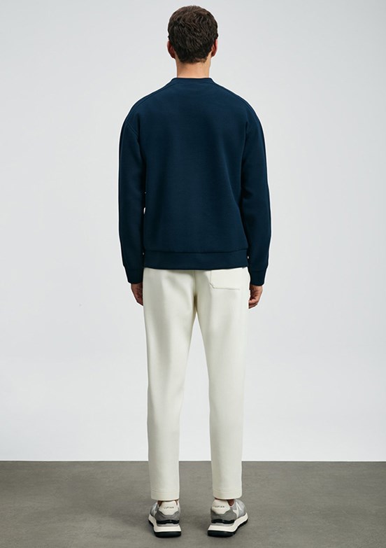 LUFIAN Lacivert Erkek Baskılı Sweatshirt