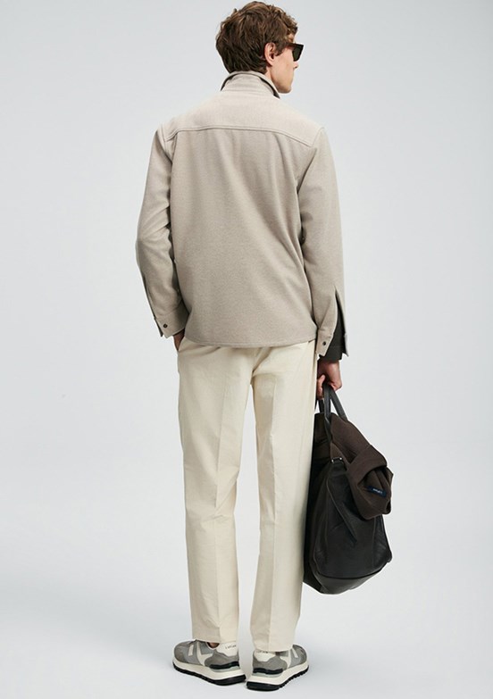 LUFIAN Bej Erkek Uzun Kol Gömlek