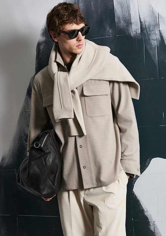 LUFIAN Bej Erkek Uzun Kol Gömlek