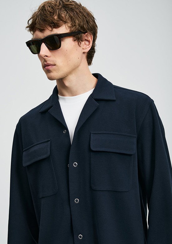 LUFIAN Lacivert Erkek Uzun Kol Gömlek