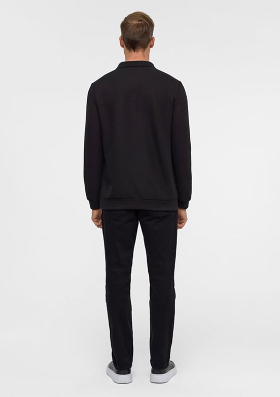 SÜVARİ - SW2013700020 Erkek Siyah Uzun Kol Sweatshirt