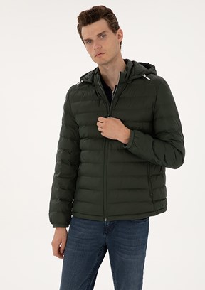 PİERRE CARDİN Erkek Yeşil Basic Mont