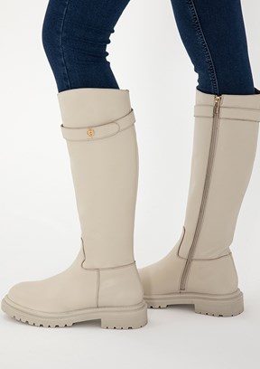 PİERRE CARDİN Bej Kadın Çizme Ayakkabı