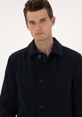 PİERRE CARDİN Lacivert Erkek Basic Kaban