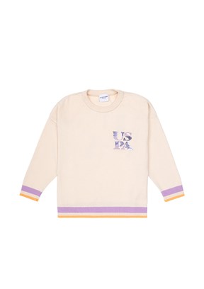 US POLO ASSN Kız Çocuk Beyaz Regular Kazak