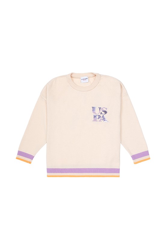 US POLO ASSN Kız Çocuk Beyaz Regular Kazak
