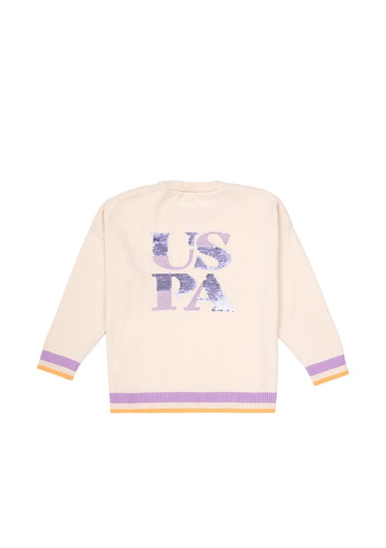 US POLO ASSN Kız Çocuk Beyaz Regular Kazak