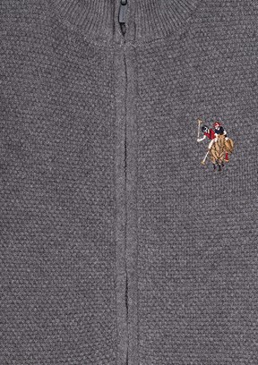 US POLO ASSN Erkek Çocuk Gri Triko Hırka