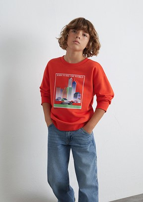 MAVİ Turuncu Erkek Çocuk Baskılı Sweatshirt